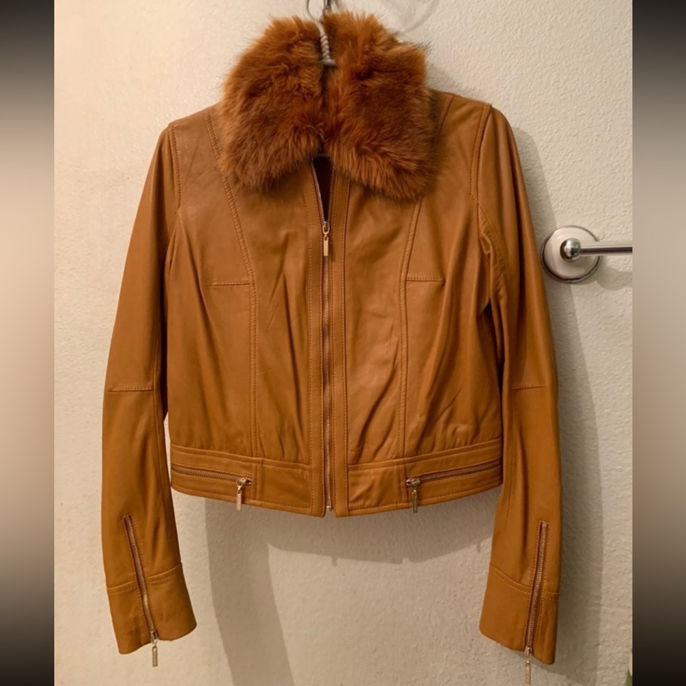 Marciano Tan Lambskin Jacket
